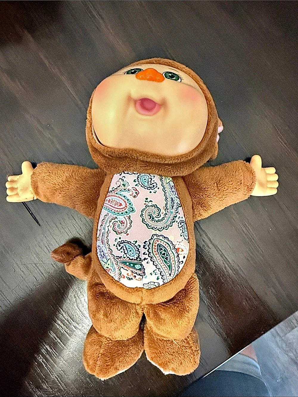 Cabbage Patch  Plush Monkey Stuffed Animal Brown & Pink